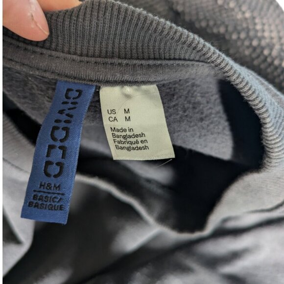 H&M Charcoal Oversized Crewneck Sweater Men Size Medium - Picture 12 of 12